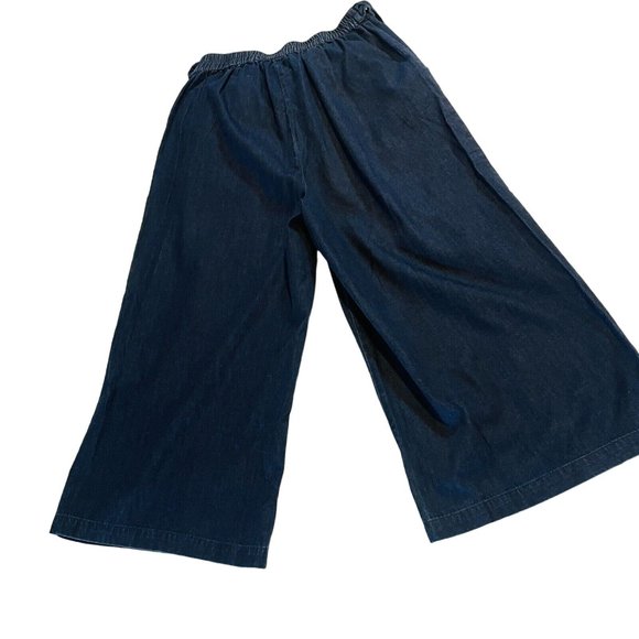 Mossimo Womens Dark Blue Light Denim Capri Pants Size S Front Belted High Waist - Picture 5 of 9